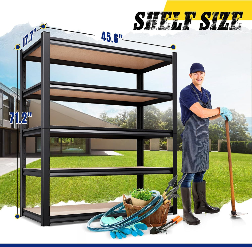 71" H x 46" W x 18" D Garage Shelving Unit, 2-Pack Heavy Duty ...