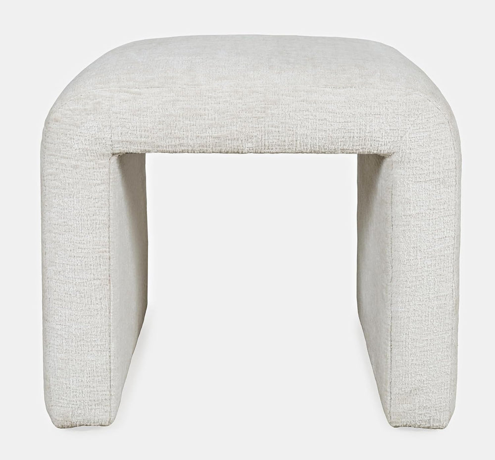 Jofran Sophia Upholstered Ottoman Bench Set of 2, Curved Waterfall Jacquard P...