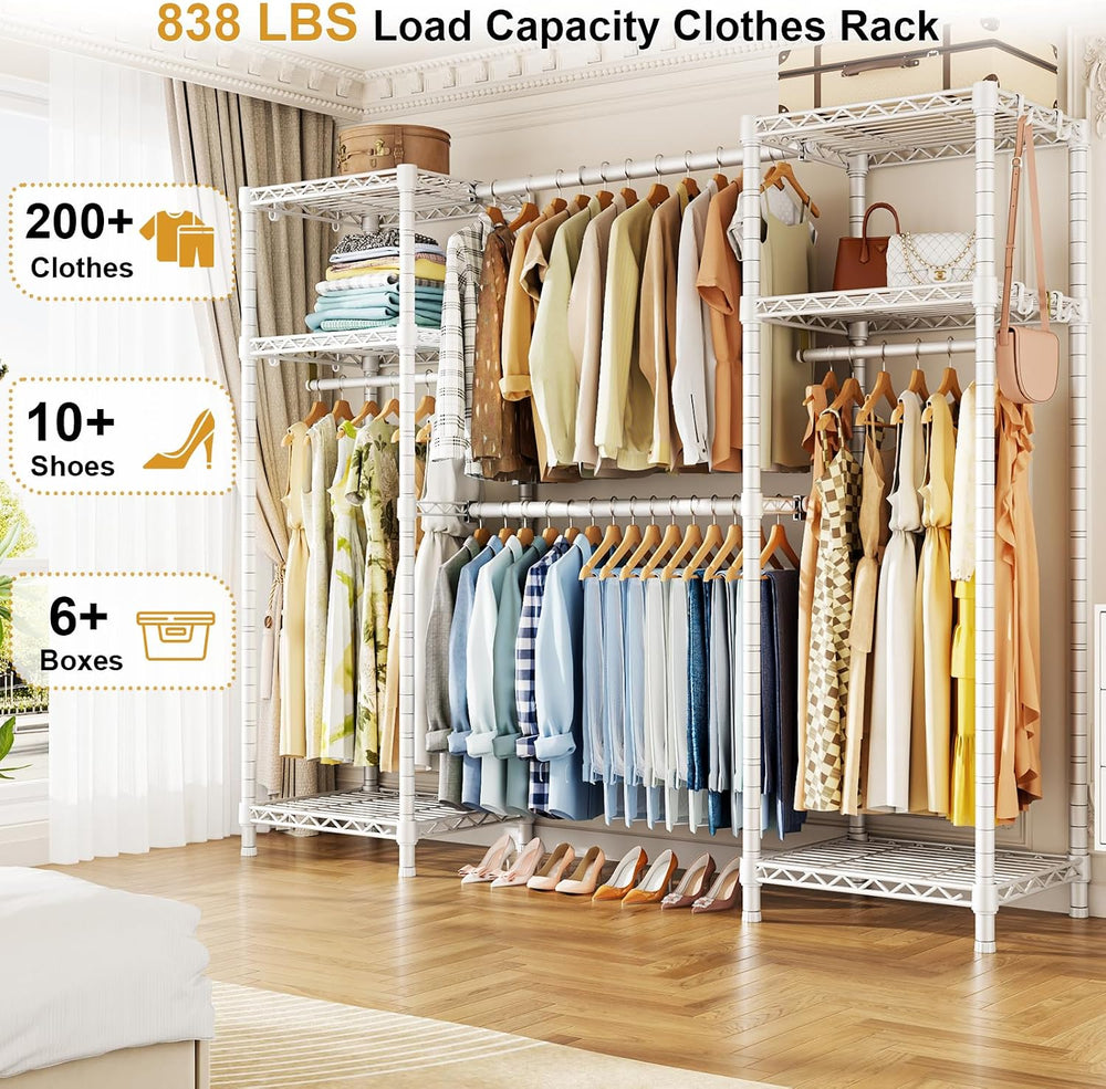 Ulif E7 Heavy Duty Garment Rack, Metal Clothing Racks for Hanging Clothes