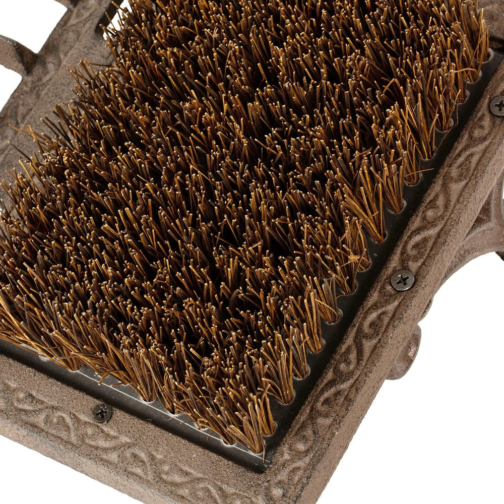 MyGift Boot Brush Scraper Outdoor, Heavy Duty Cast Iron Shoe Scraper Mat, Boo...
