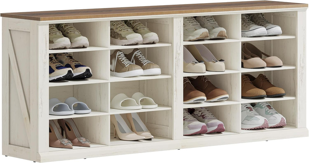 Hzuaneri Shoe Storage Bench, Wooden Entryway Shoe Benches with Cubby