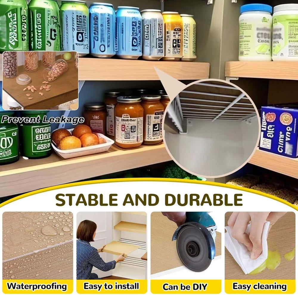 5 Pcs Wire Shelf Covers, 16x32 in Foamed PVC Wire Rack Covers with Wood Grain...