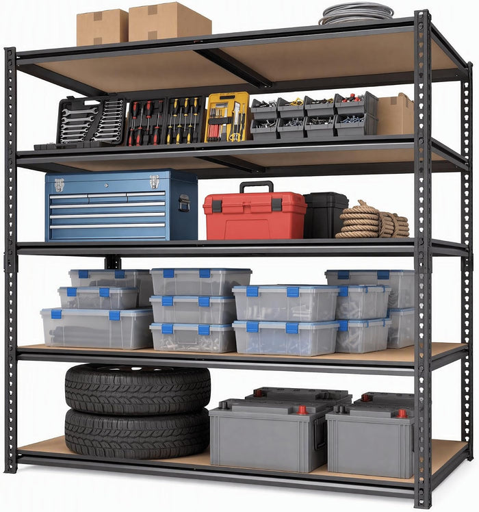 40" W 5-Tier Storage Shelving Units, Adjustable Garage Shelving Heavy Duty
