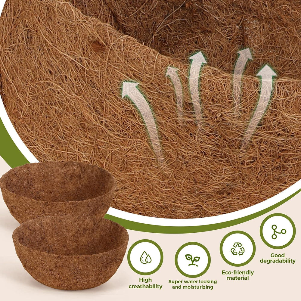 Gerrii 8 Pcs 20 Inch Coconut Liners for Hanging Baskets