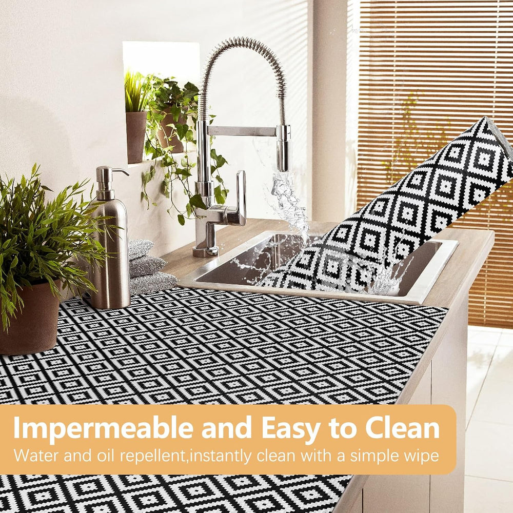 Drawer Shelf Liner Non Adhesive, Slip Resistant Easy to Clean Protect Kitchen...