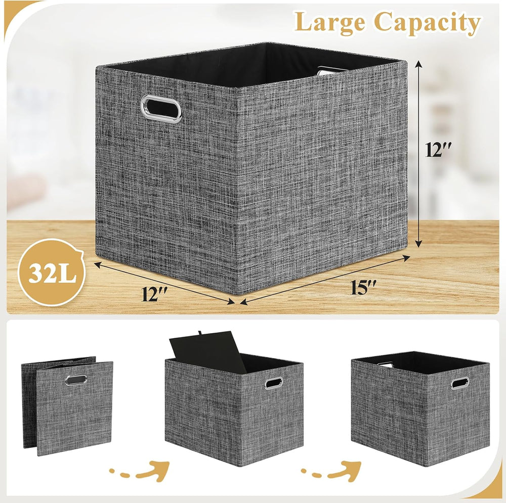 Posprica 15.12"x12.13"x12.01" Storage Cube Bins, Linen Decorat...