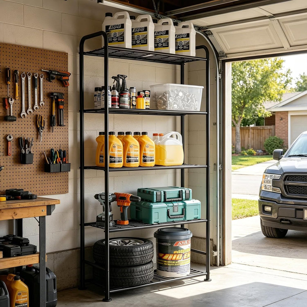 VTRIN Storage Shelves, 5 Tier Garage Shelving with Leveling Feet, Sturdy Meta...