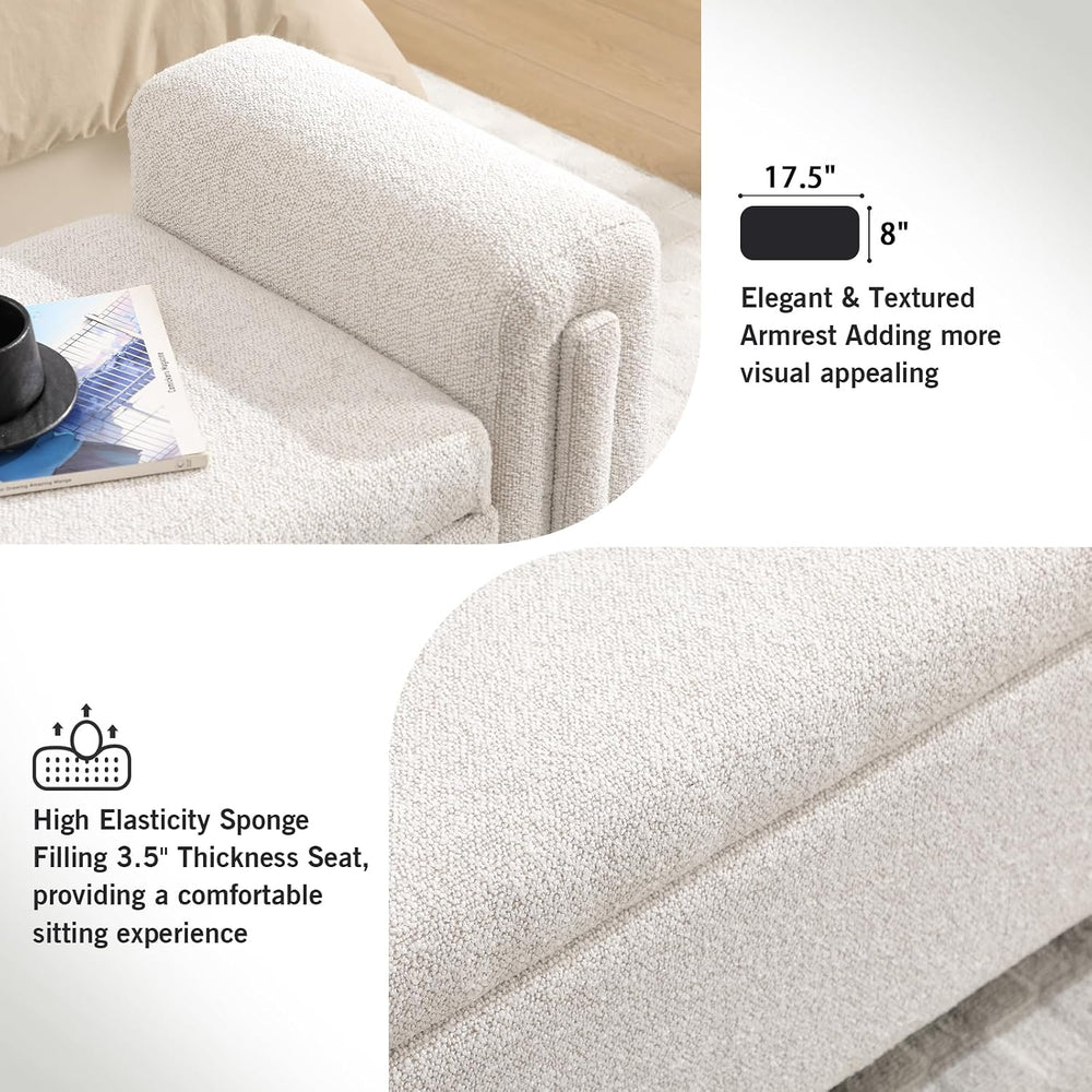 CIMOTA Modern Storage Ottoman Bench, 58” Large Upholstered Storage Bench with...