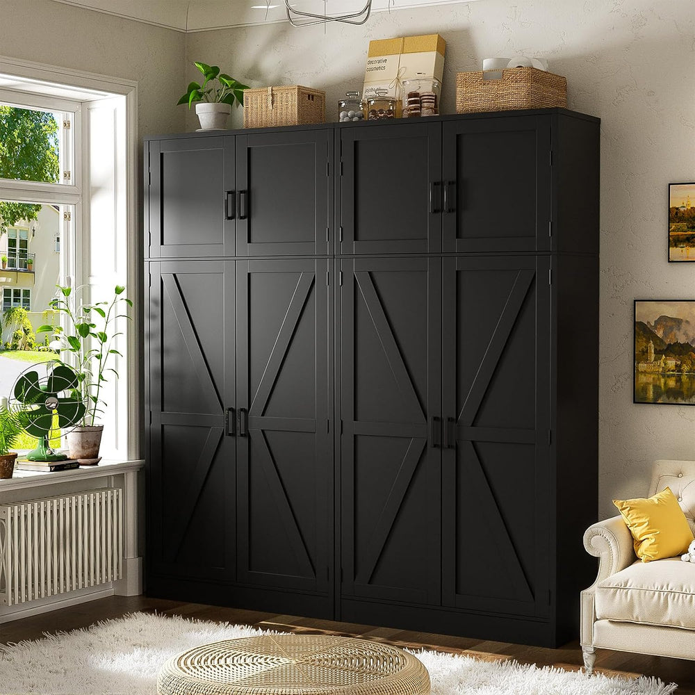 Unikito 71” Kitchen Pantry Storage Cabinet with Adjustable Shelves, 2 Pack