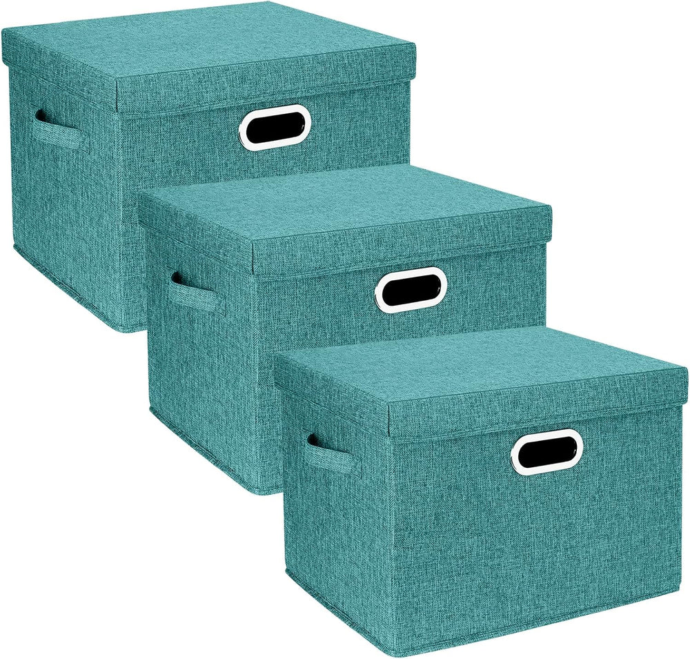 TYEERS Large Storage Bins with Lids, Collapsible, Washable, Fabric Storage Bo...