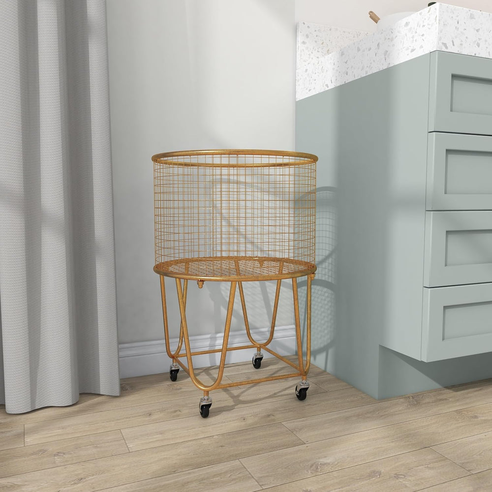 Deco 79 Metal Storage Cart with Wheels 18" x 18" x 24", Satin ...