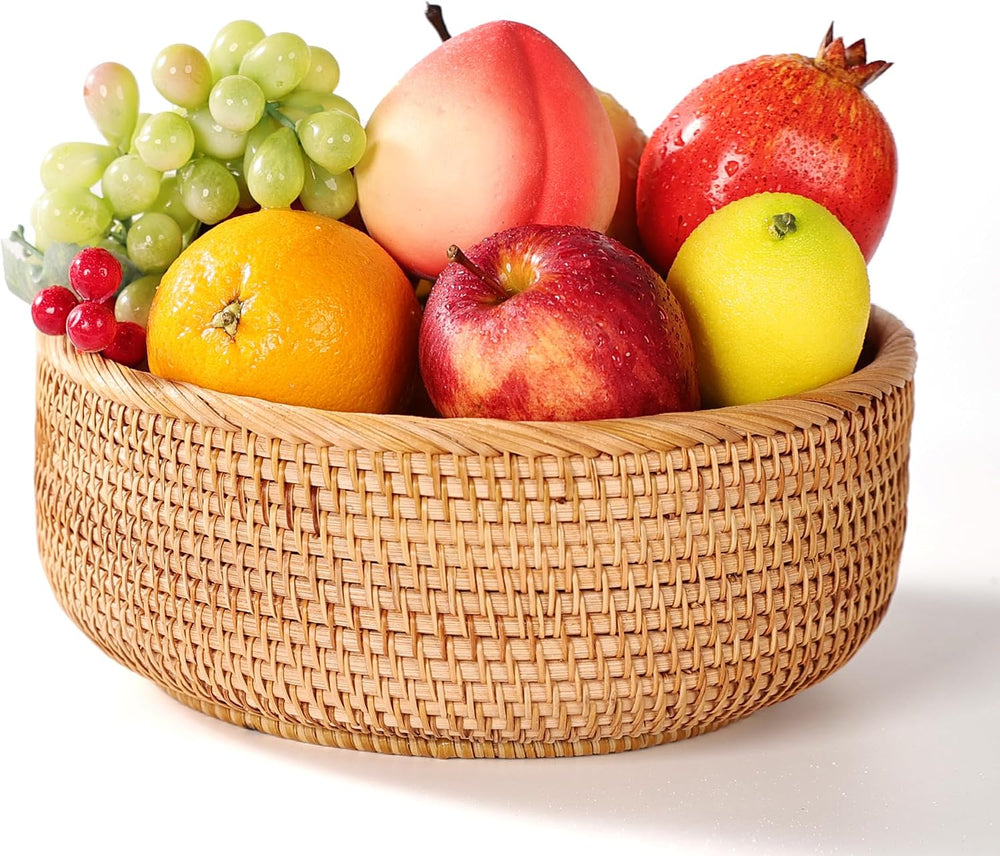 Rattan Bread Basket Set 3, Handwoven Serving Bowls