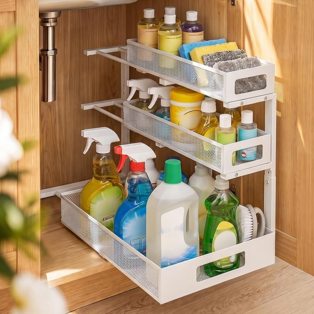 3 Tier Under Sink Organizer for Bathroom, Pull Out Drawers, 1 Pack