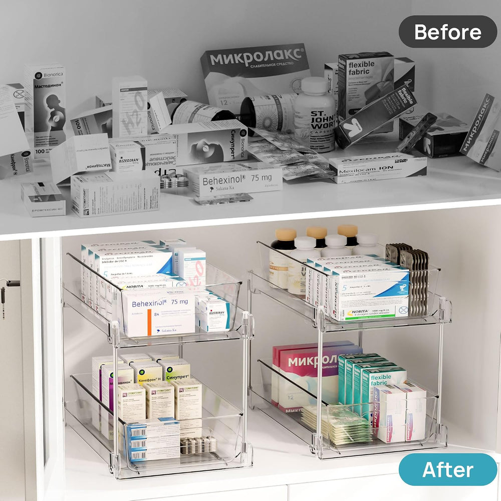 Vtopmart 8 Pack Pull Out Bathroom Under Sink Organizer (S-Standard)