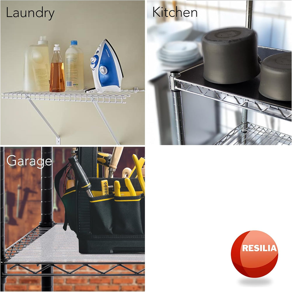 RESILIA Shelf Liner Set for Wire Shelving Rack – 4 Pack, 24 Inch Long x 48 In...