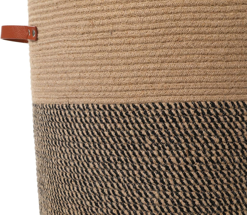 16"x20" Extra Large Cotton Rope Basket with Zipper Lid, Woven Laund...