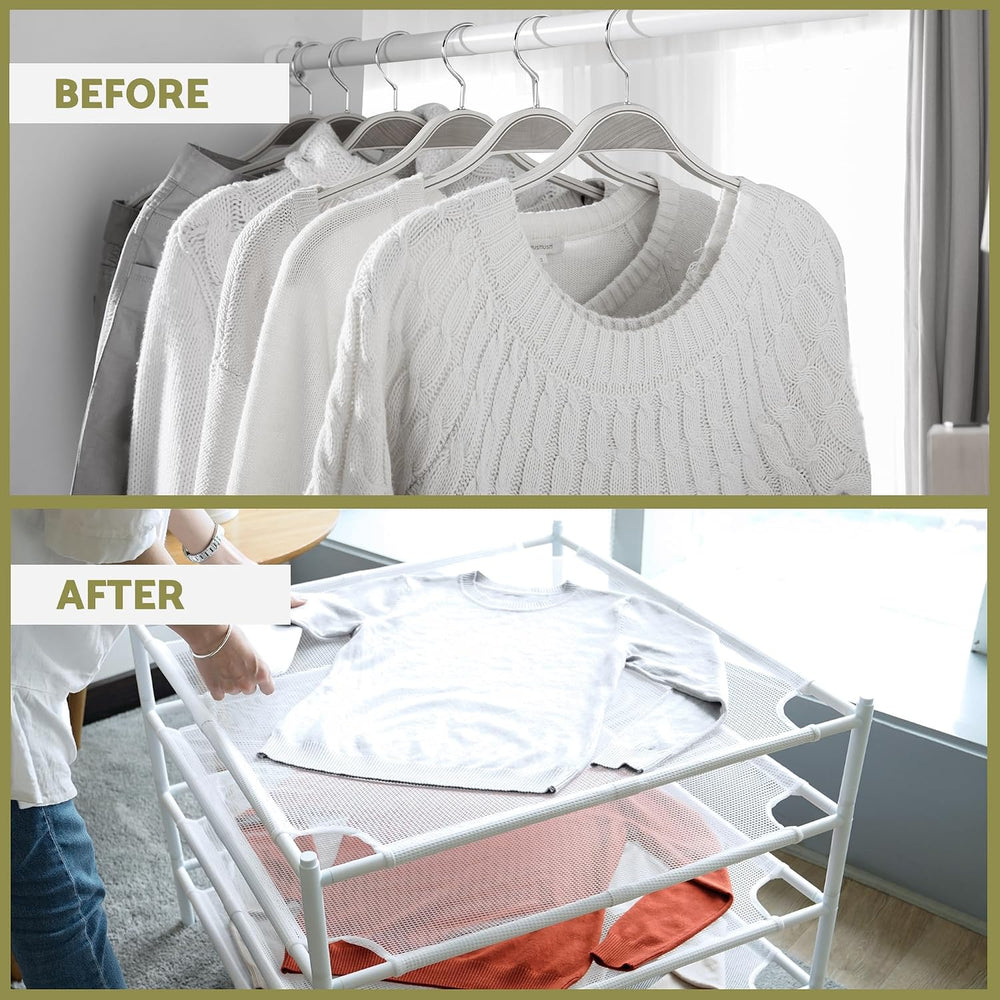 Sweater Drying Rack, 4-Pack Stackable Flat Mesh Clothes Drying Rack