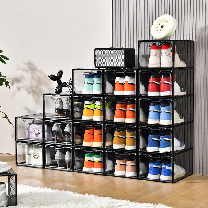 12 Pack Stackable Shoe Storage Organizer
