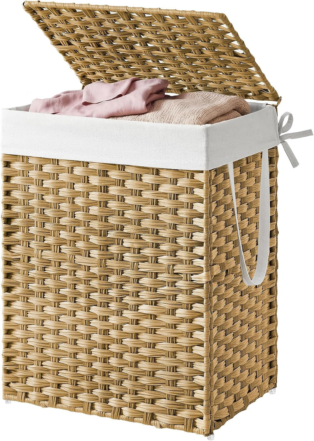 SONGMICS HOME Laundry Hamper with Lid, Clothes Basket with Removable Liner an...
