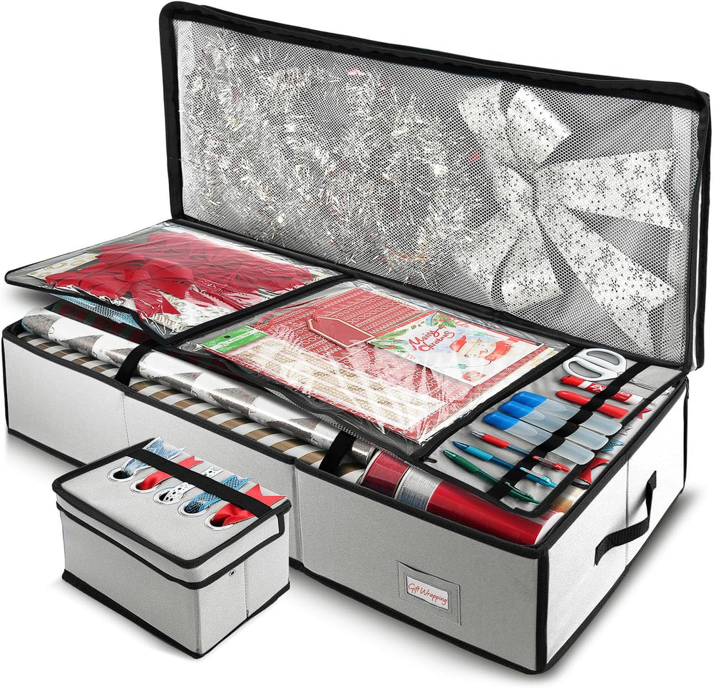 Hearth & Harbor Wrapping Paper Storage Container - Christmas Storage Bag ...