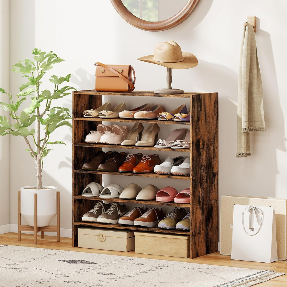 GOFLAME 6-Tier Shoe Rack, Stackable Shoe Storage Organizer, Freestanding Mode...