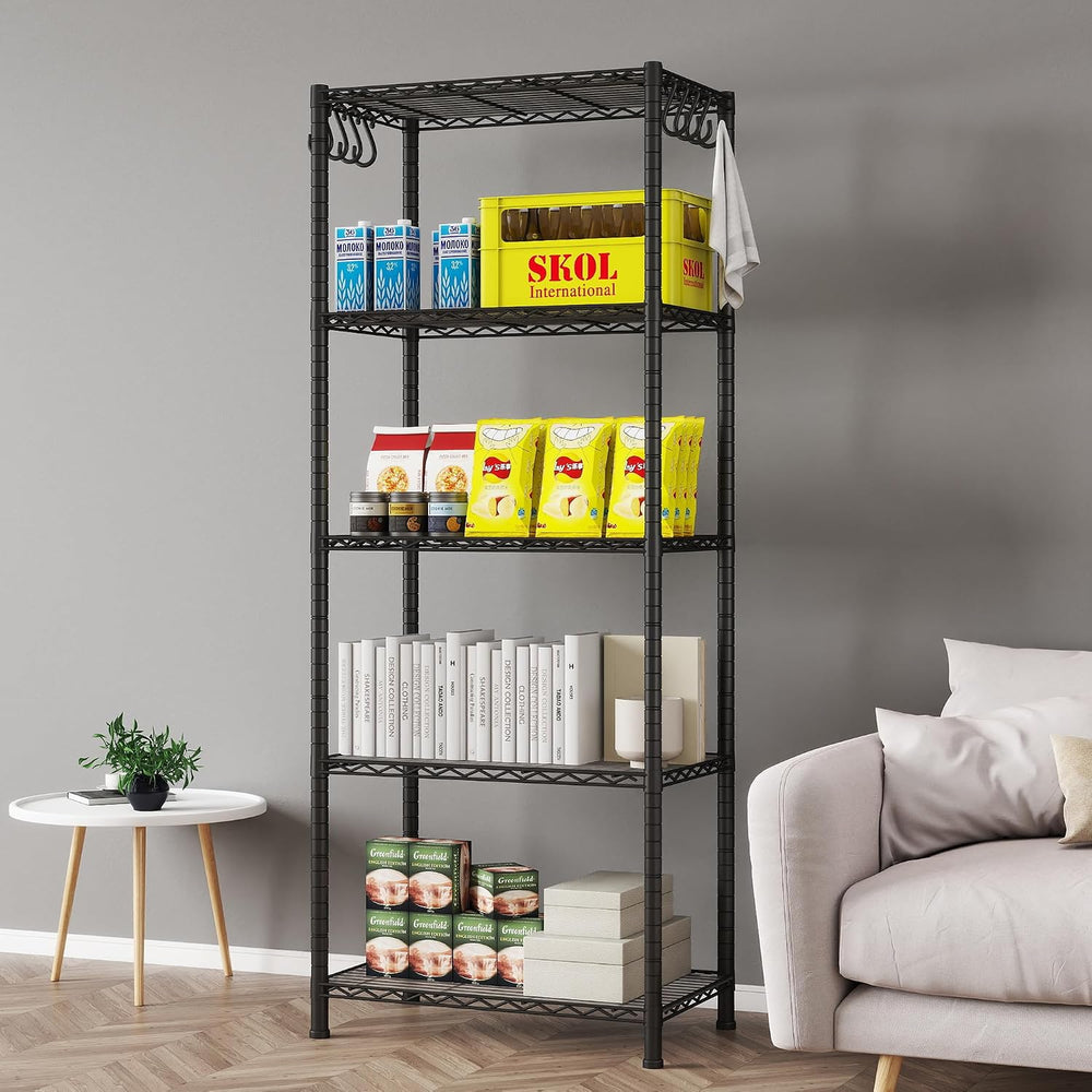 EZPEAKS 5-Shelf Shelving Unit with Shelf Liners Set of 5, NSF Certified, Adju...
