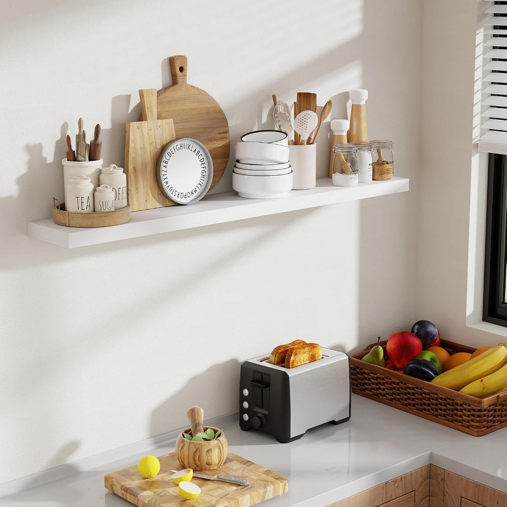 Acovy 48 Inch Floating Shelves, 8 Inch Deep Floating Shelves for Wall, Hangin...