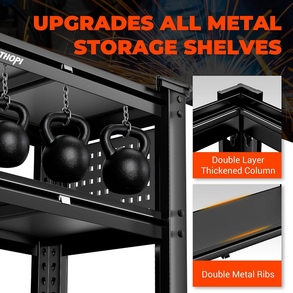 LDHTHOPI 72.2''H Garage Shelving, 5000lb Adjustable Storage Shelves, ...