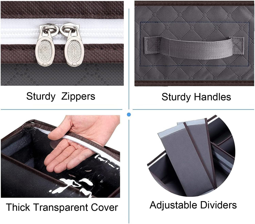 Set of 2, Under Bed Shoe Storage Organizer, Gray