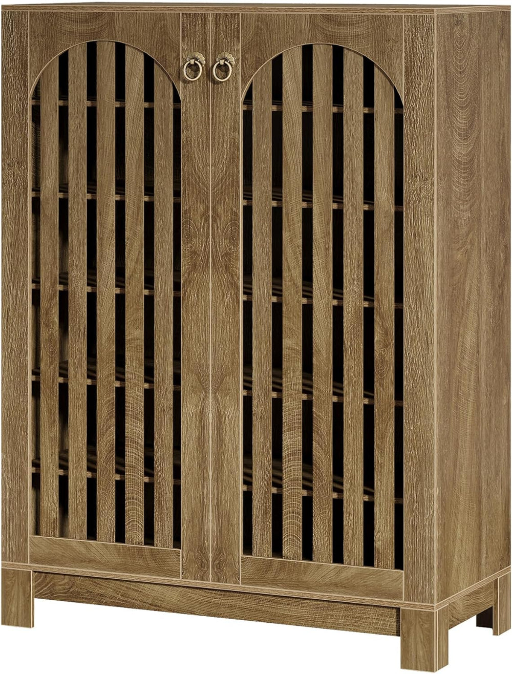 Tribesigns Shoe Cabinet Set of 2, Wood Shoe Organizer Cabinet with Doors