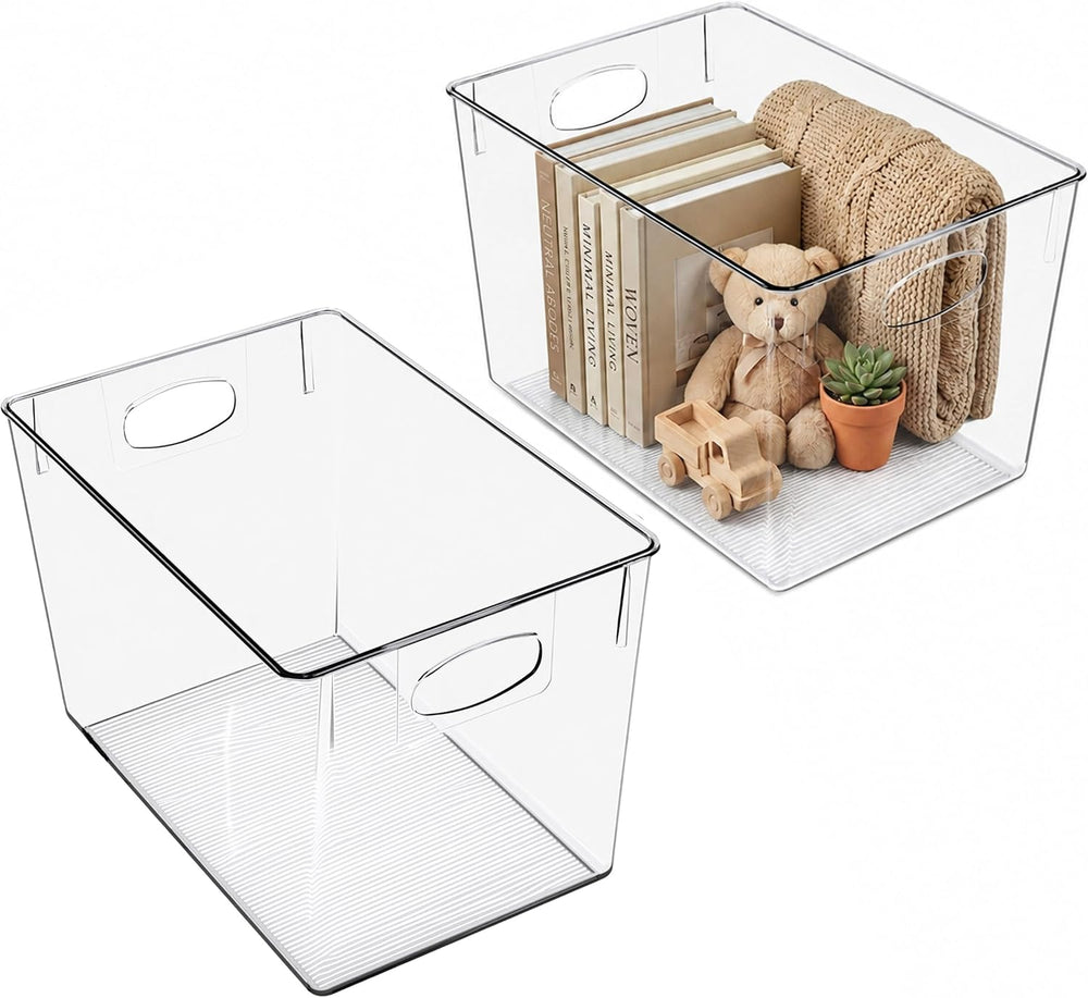 Sorbus Clear Storage Bins for Cube Shelves & Closets (Extra Large, 2 Pack)