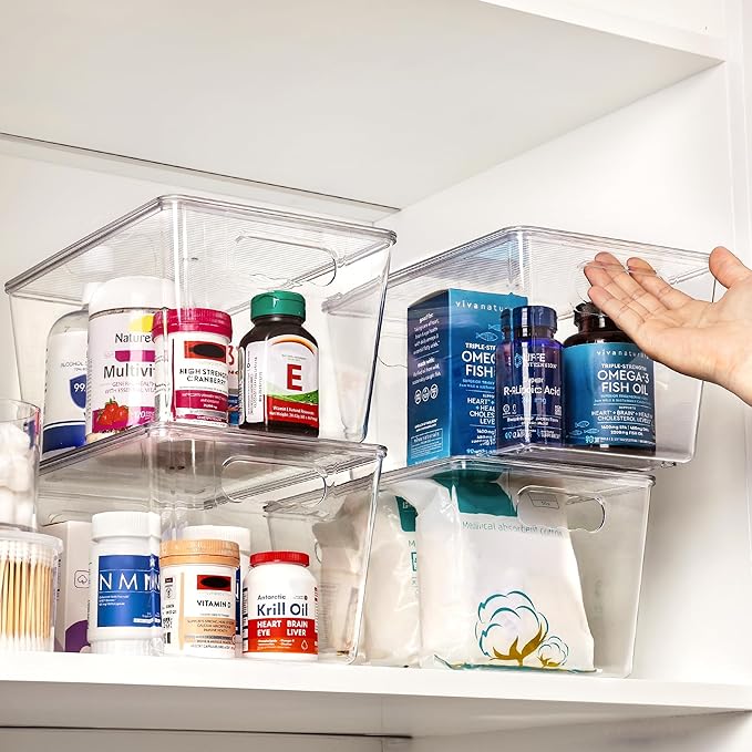 Vtopmart 8 Pack Clear Stackable Storage Bins