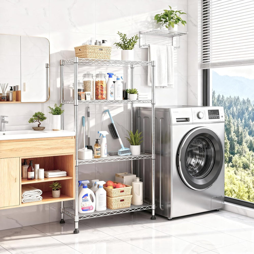 M MZG 5-Shelf Storage Shelves,Wire Shelving Heavy Duty Metal Storage Shelving...