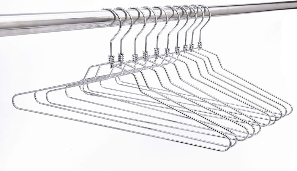 16" Quality Metal Hangers, 30-Pack, Swivel Hook, Stainless Steel Heavy D...
