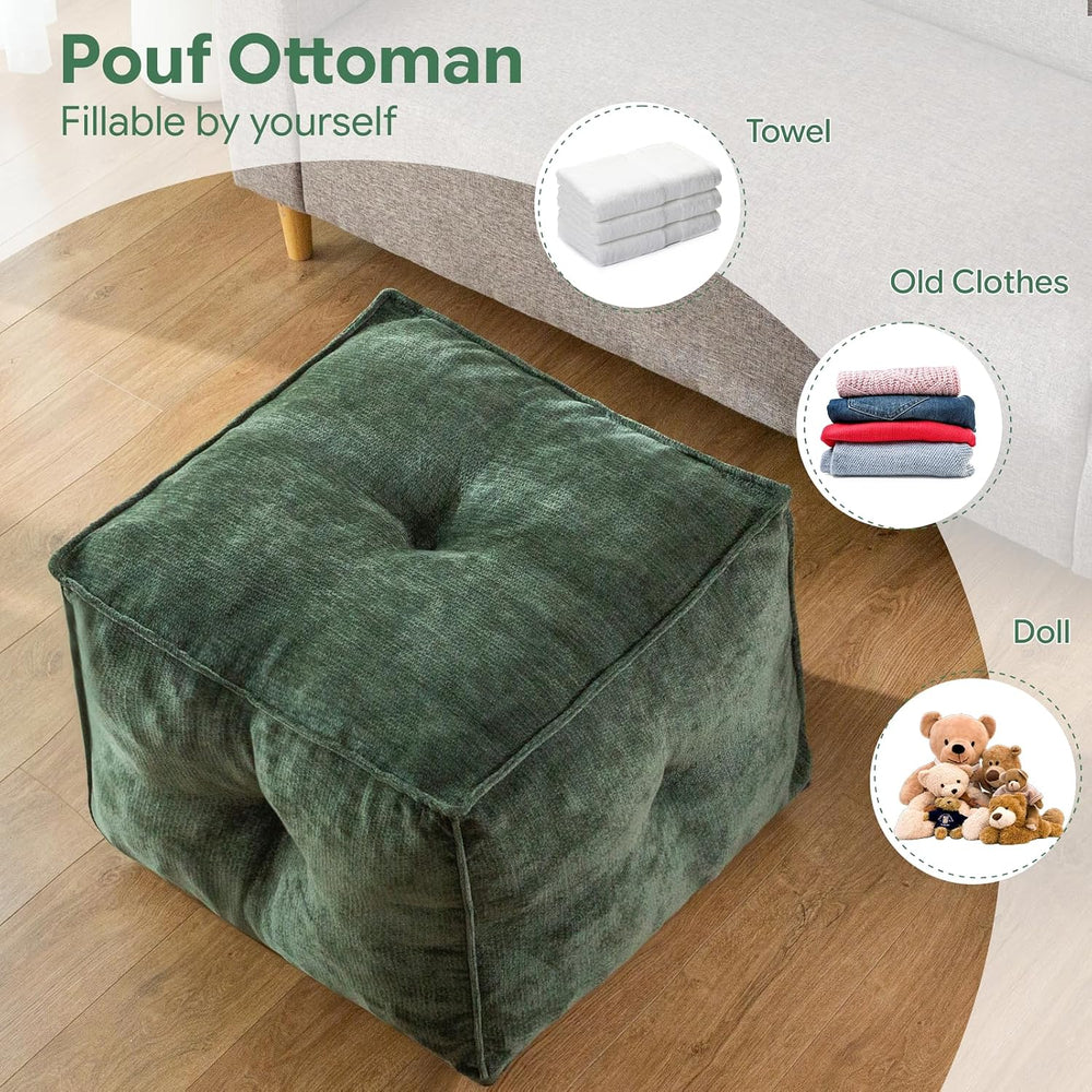 Pouf Ottoman and Foot Rest - Elevate Your Living Room Decor with Lightweight ...