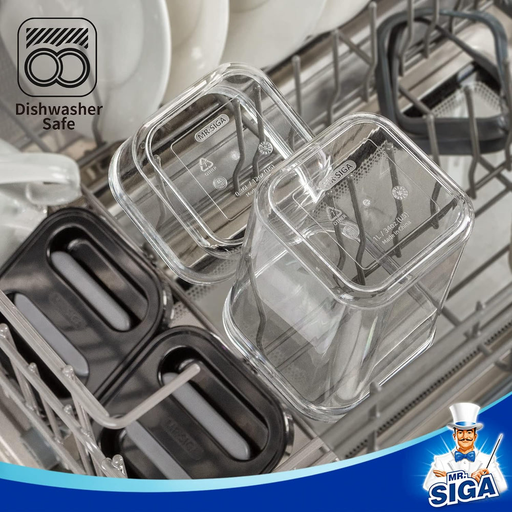 MR.SIGA 6 Piece Airtight Food Storage Container Set for Pantry Organization