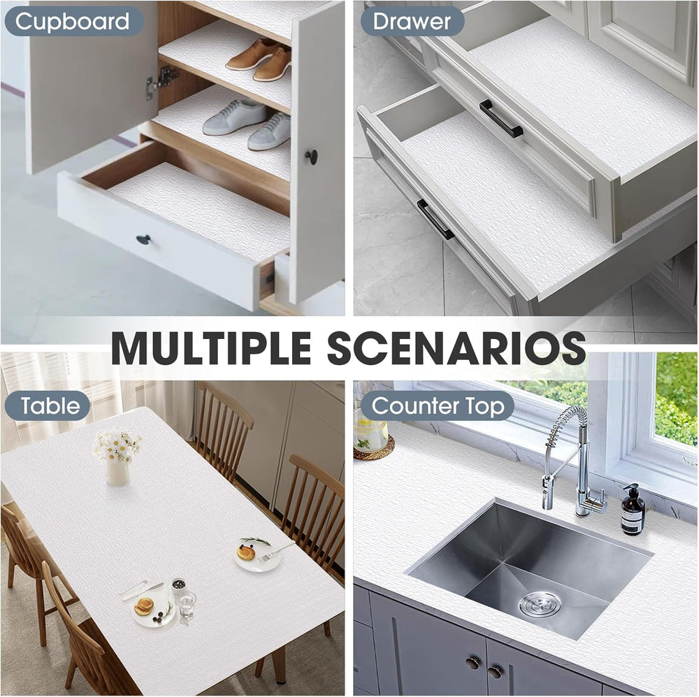 Drawer and Shelf Liner for Kitchen Cabinets, White, 24IN X 30FT