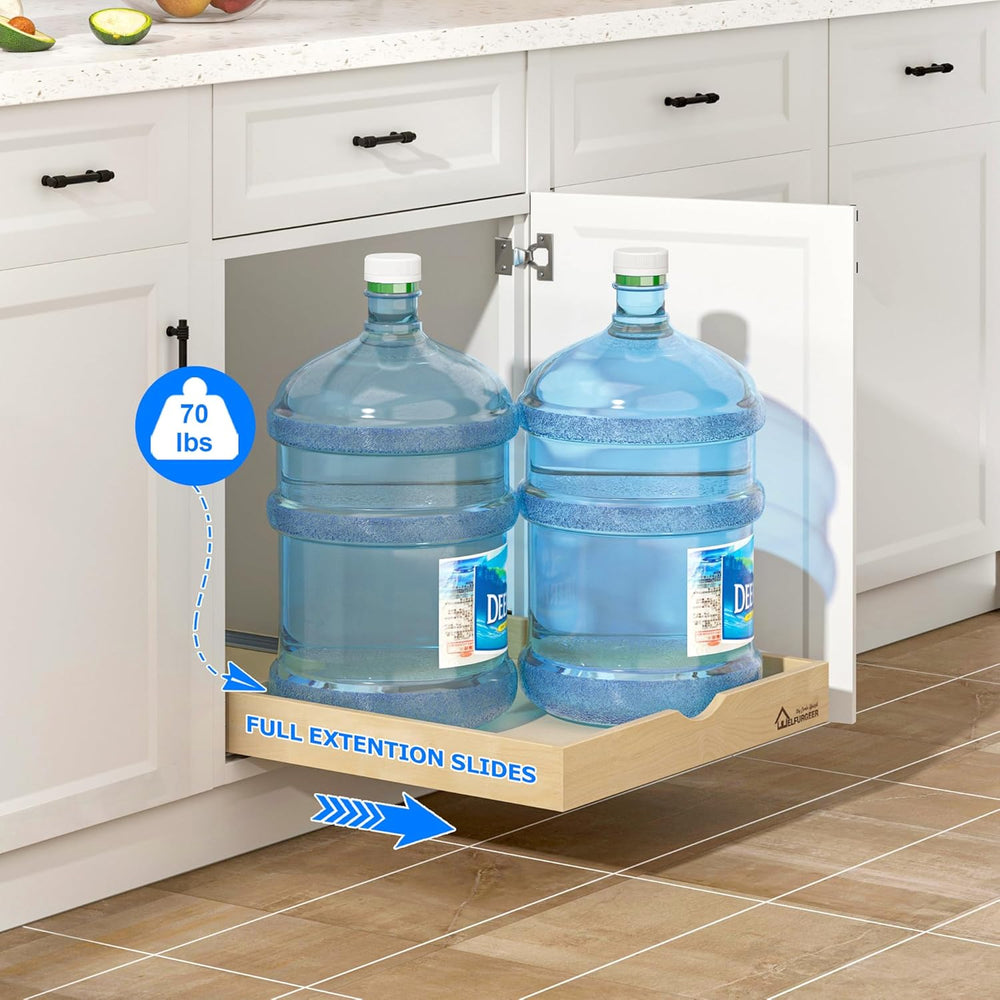 WelFurGeer Soft Close Pull Out Drawers for Cabinets, 29" W x 21" D ...