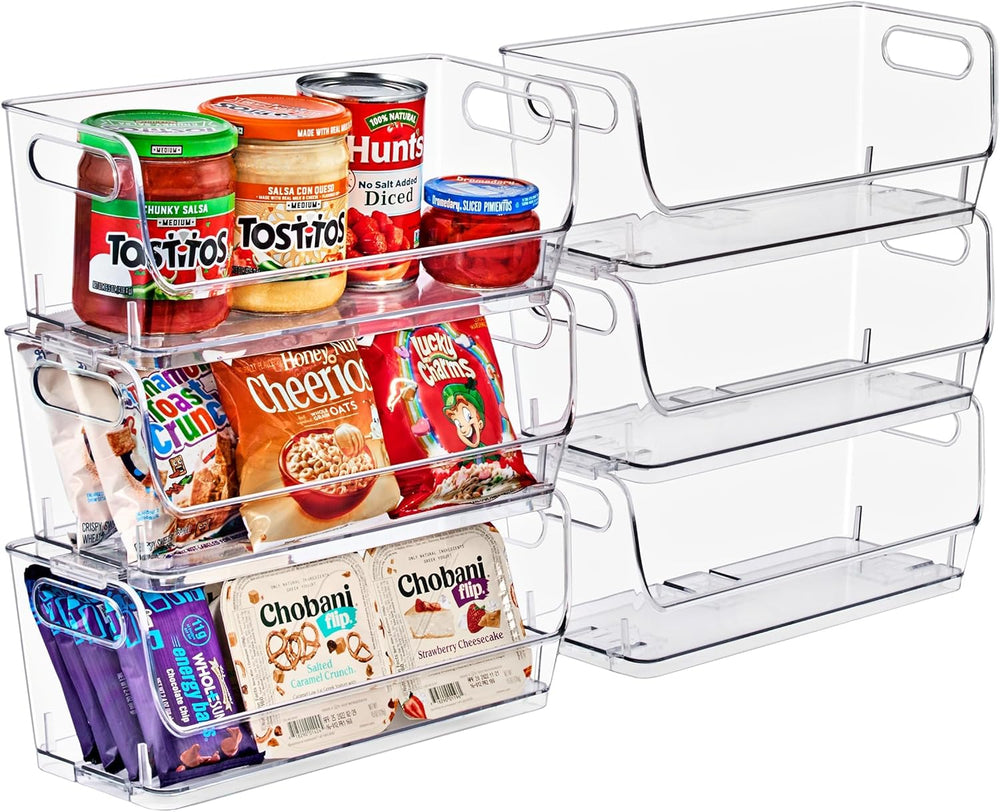 Sorbus Clear Pantry Organizer with Stackable Storage Bins, Open Front