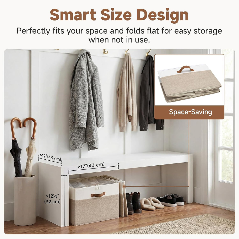 StorageWorks 2-Pack 32-Pair Closet Shoe Storage Organizer, Brown and White