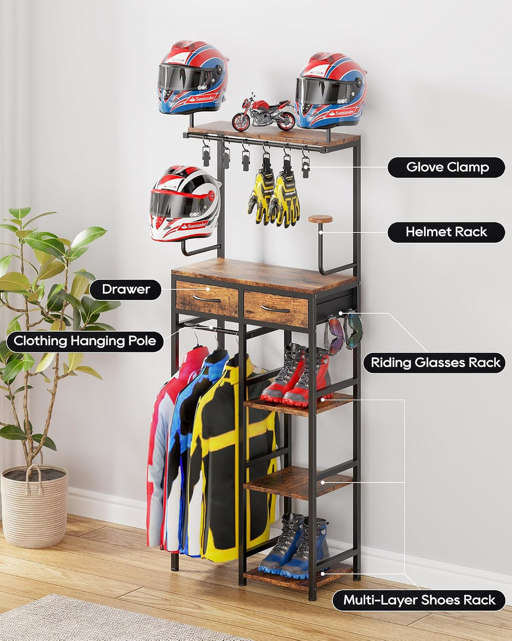 Freestanding Motorcycle Helmet Holder