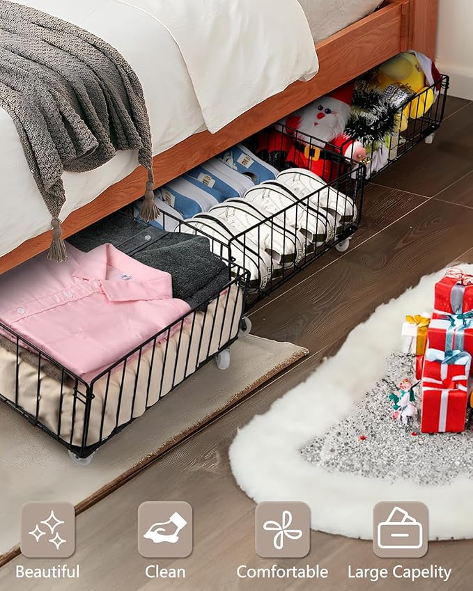4 Pack Larger Under Bed Storage