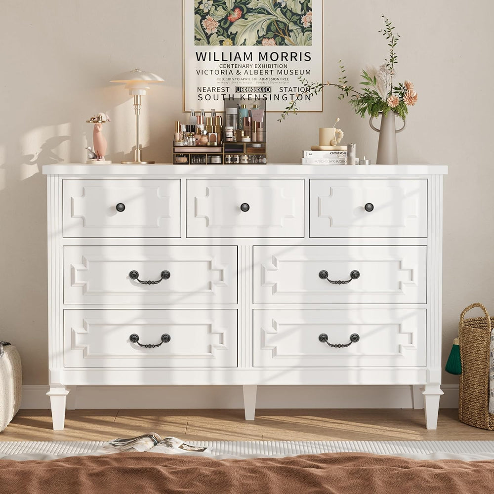 BOSHIRO 7 Drawer Dresser for Bedroom, 36" Tall Dresser & Chest of Dr...
