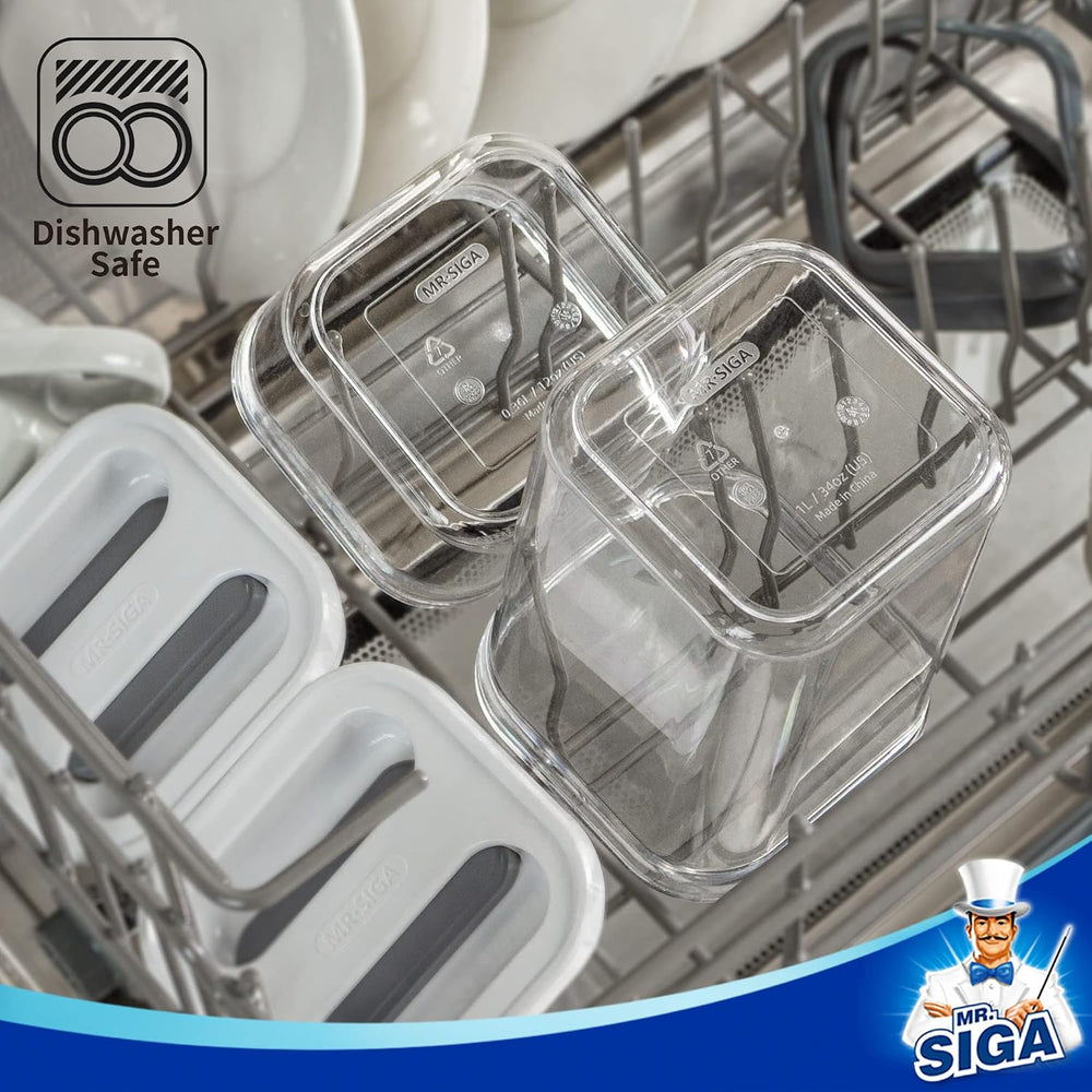 MR.SIGA 6 Piece Airtight Food Storage Container Set for Pantry Organization