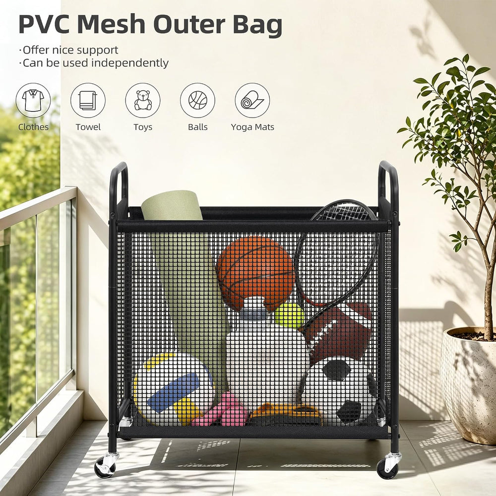 STORAGE MANIAC Rolling Laundry Hamper with Wheels 3-Section Laundry Sorter Ro...