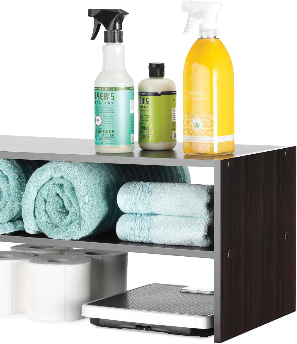 Whitmor Wood Stackable 2-Shelf Shoe Rack, 24 INCH, Espresso,2 Pack