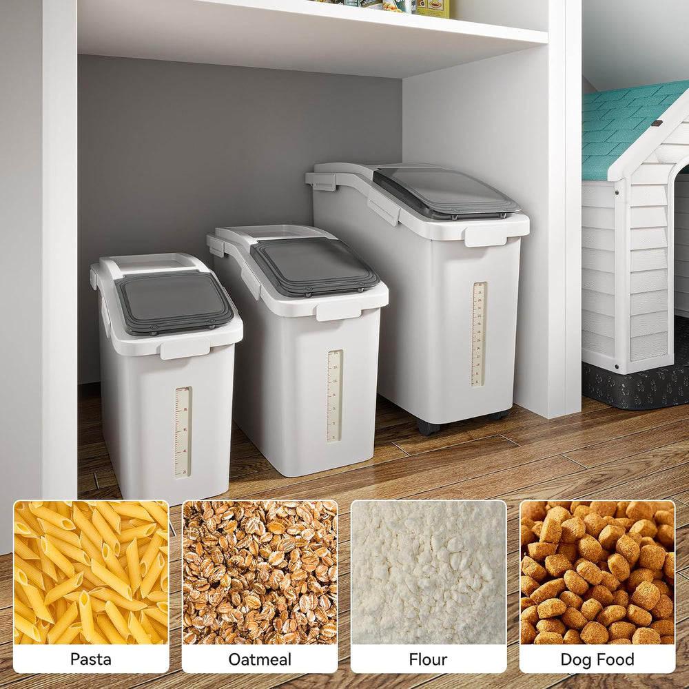 YITAHOME Ingredient Storage Bin, 20.6 Gal(11.4+5.8+3.4 Gal) Commercial Rice F...