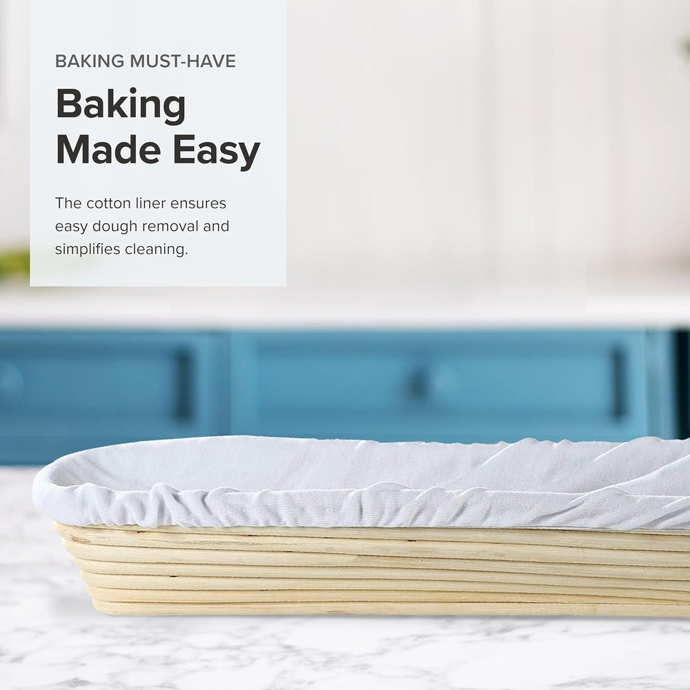 Frieling Rectangular Banneton Proofing Basket - Bread Rising Basket with Cott...