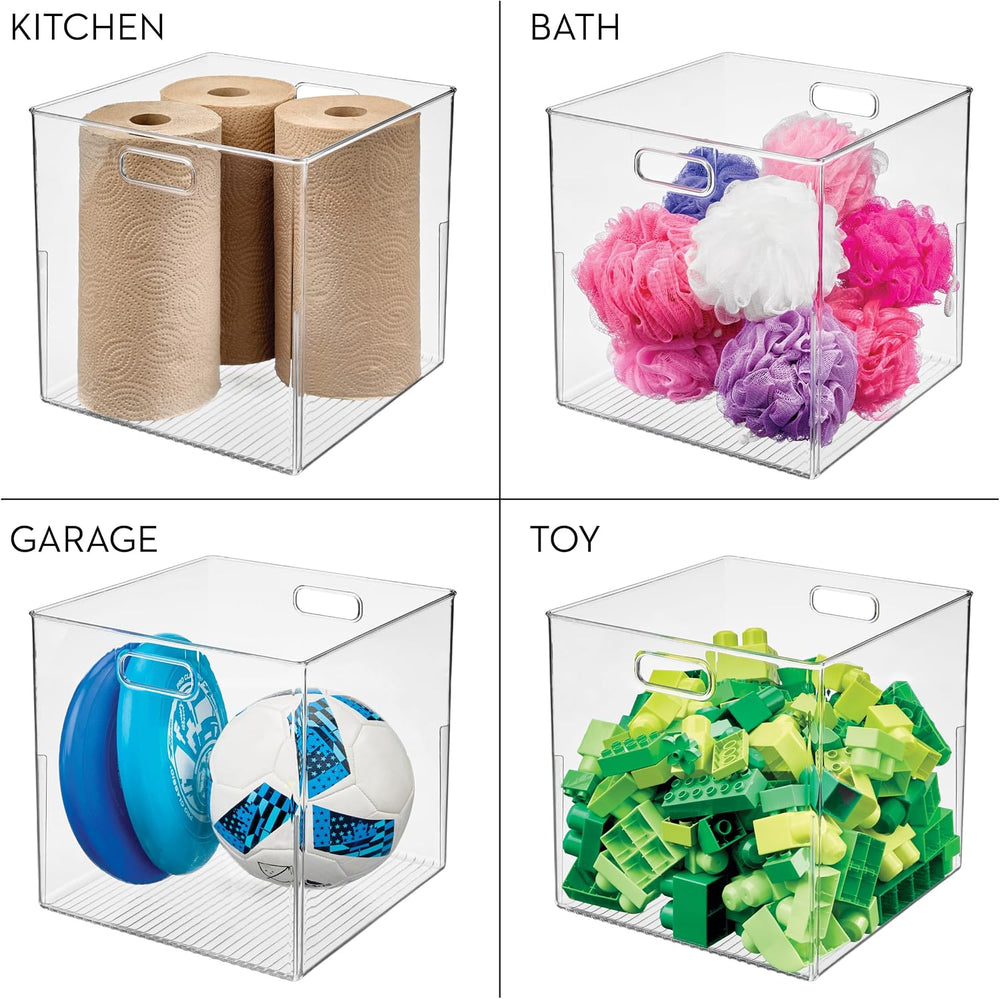 iDesign Large Cube Pantry Storage Bin Organizer, Clear