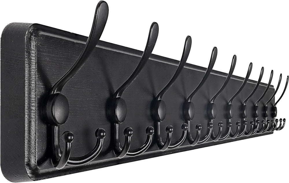 SKOLOO Coat Rack Wall Mounted - 38.3'' Long, Wooden, Heavy Duty, Rust...